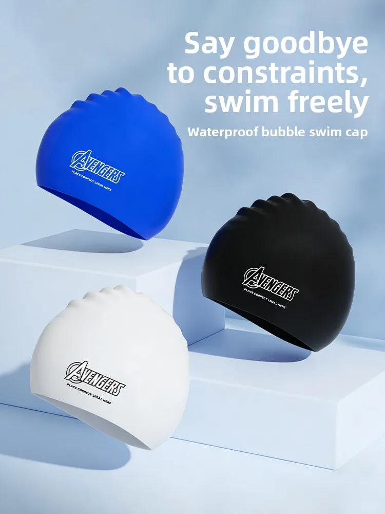 adult-silicone-swimming-cap-women's-long-hair-special-protection-ear-high-elastic-not-tight-head-professional-swimming-cap-la
