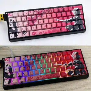 مطابقة Wooting Keycaps لوحة المفاتيح ، أغطية المفاتيح الشفافة ، الغراب ، ساكورا ، لعبة أنيمي ، مخصص ، Pbt ، حراري ، التسامي ، طباعة خمسة جوانب ، هدايا أفضل 12 لوحة مفاتيح لإصدار الفيديو للمبيعات - رقم 1