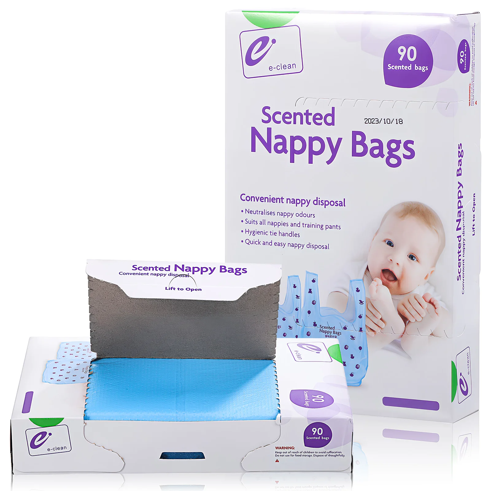 2 Boxes Disposable Diaper Scented Nappy Bags Travel Diaper Bags Trash Bags Waste Bags Diaper Trash Bags