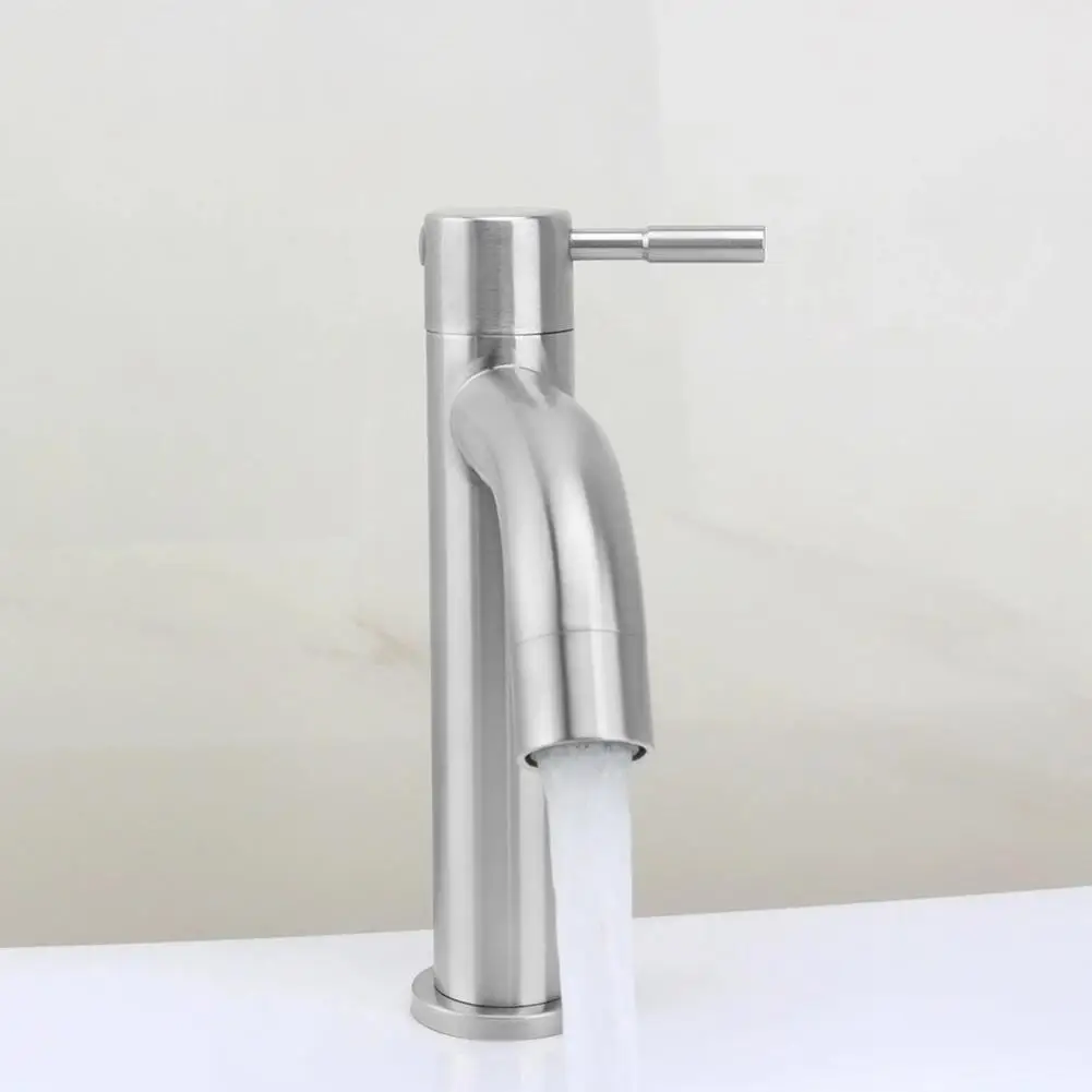

Одиночный смеситель для холодной раковины из нержавеющей стали 304, бытовой смеситель для кухни, ванной комнаты, смеситель для раковины, сменные аксессуары