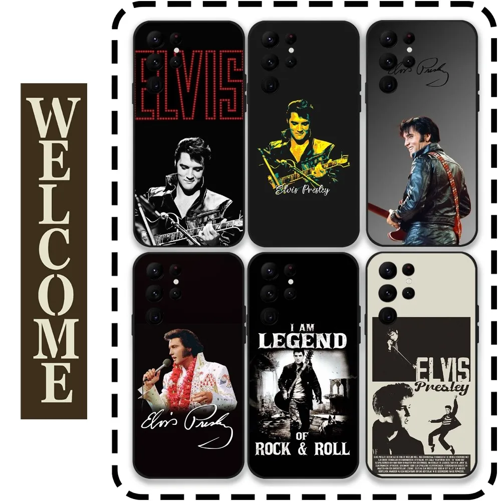 E-Elvis P-Presley Singer Phone Case for Samsung Galaxy S24 Ultra S22 S23 Ultra S21 S20 5G Protective Silicone TPU Funda