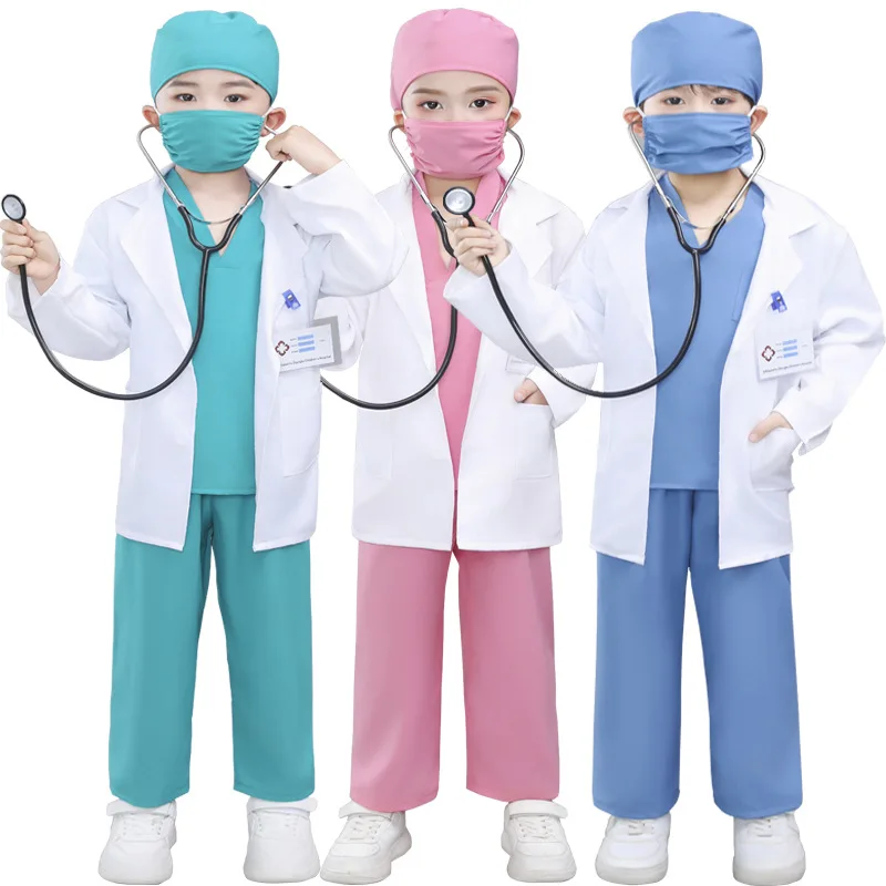 Kids Nurse Costume Doctor Role Play Dress Up Set Educational Pretend Game