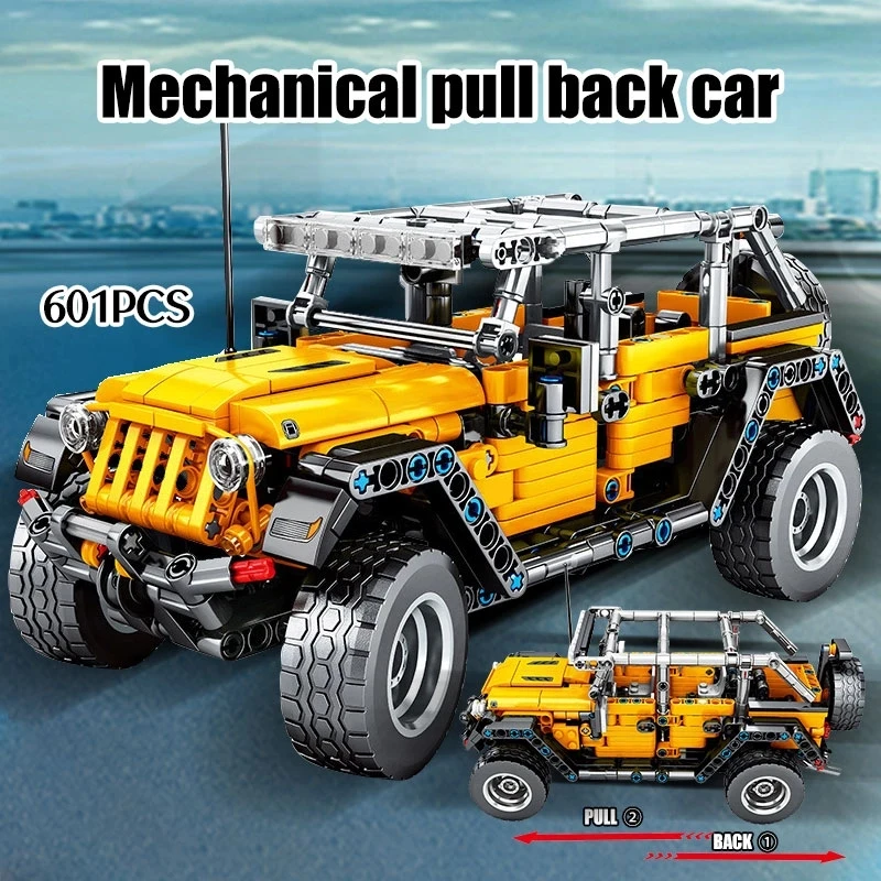 

New Pull Back Car 601 Pcs Off-road Vehicle City Creative Building Blocks Education Bricks Jeep Toys for Children As Gift
