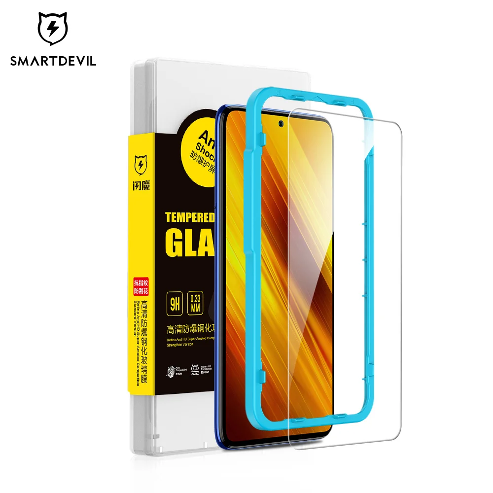 

SmartDevil for POCO M3 Pro Tempered Glass Screen Protector for Xiaomi POCO X3 Pro X3 NFC F3 HD Front Film Non-full Cover