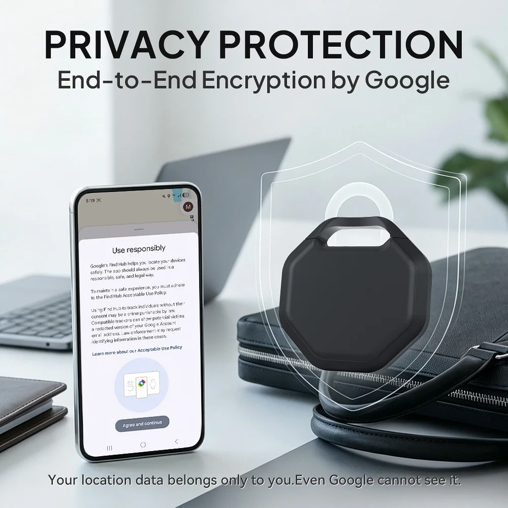 For Google Find Hub Smart Tracker Android Bluetooth Tag Anti Lost Key Finder Smart Tag Polygon Shape for Keys Wallet Bag
