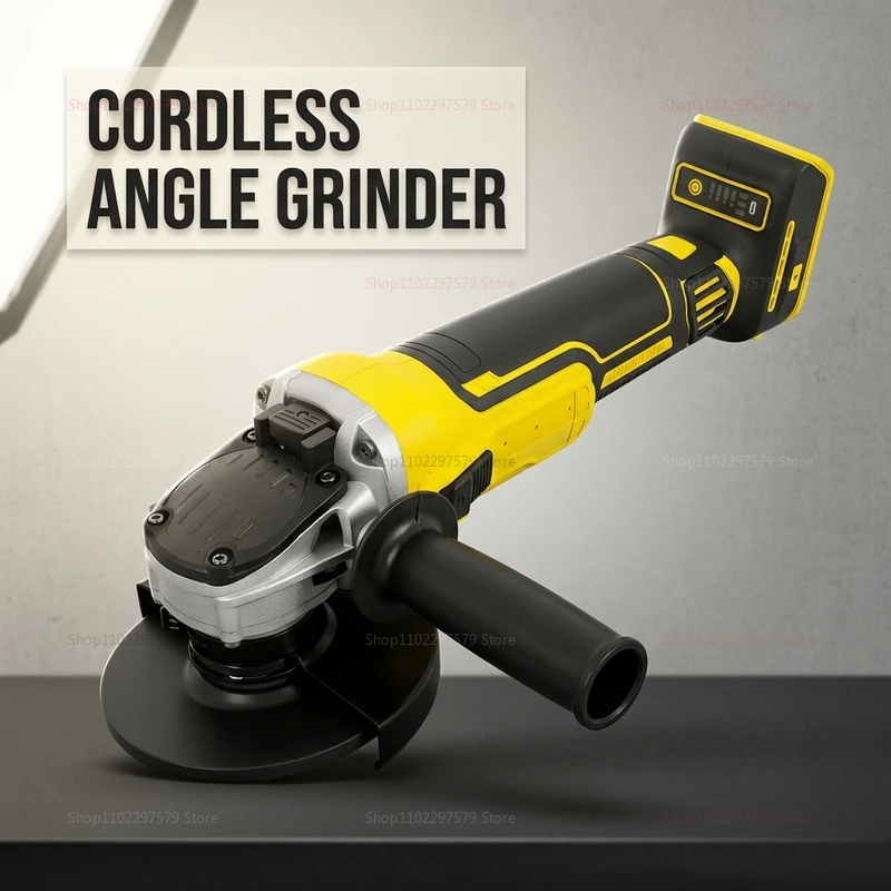 125mm Cordless Brushless Angle Grinder 9000RPM with Cutting Polishing Tool Compatible Battery for Metal Wood DIY Projects