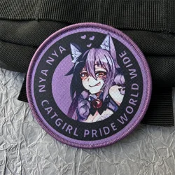 Anime Girl Printed Patch for Clothing Morale Badge Hook and Loop Tactical Beauty Patches Backpack Stickers Appliques