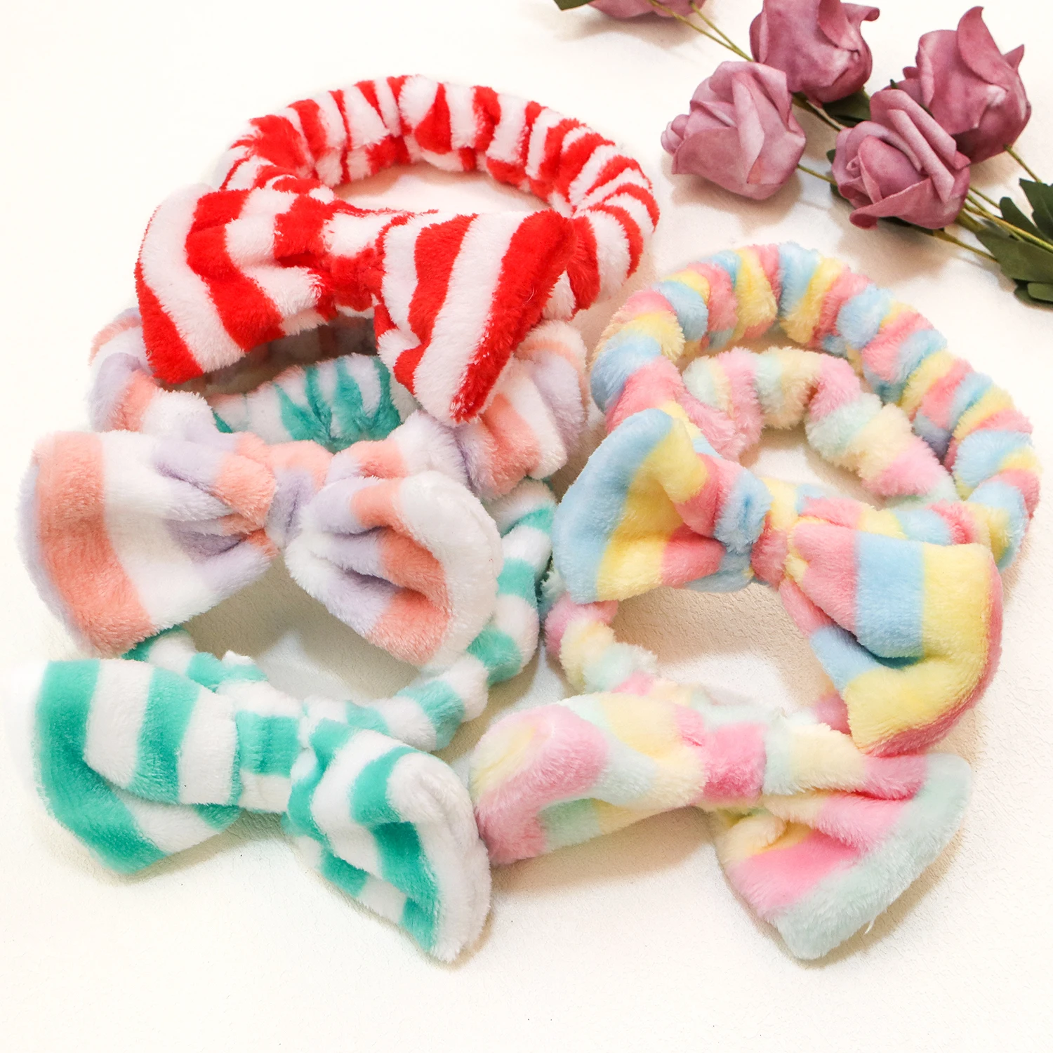 Fashion Coral Fleece Headbands Soft Elastic Spa Facial Hairband Girls Wash Face Head Wear Makeup Headband Women Hair Accessories