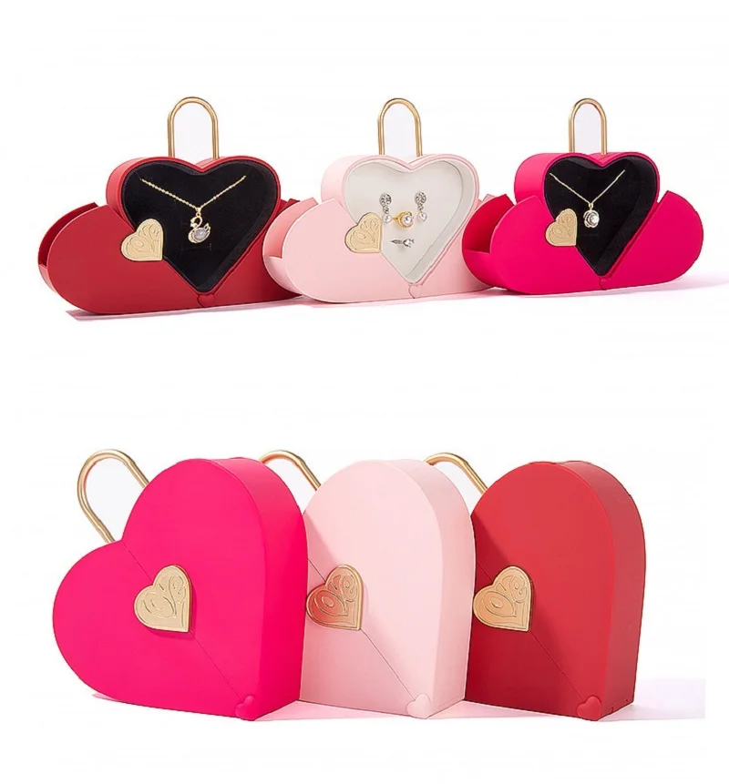 Heart Shape Jewelry Storage Case Compact Travel Box For Multiple Accessories Waterproof Ornament Heart Display Case For Girls