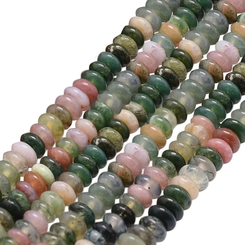 1 Strand Indian Agate Beads Strands Rondelle 4x2mm Hole: 0.8mm 185pcs/strand 15.7 inch(40cm)