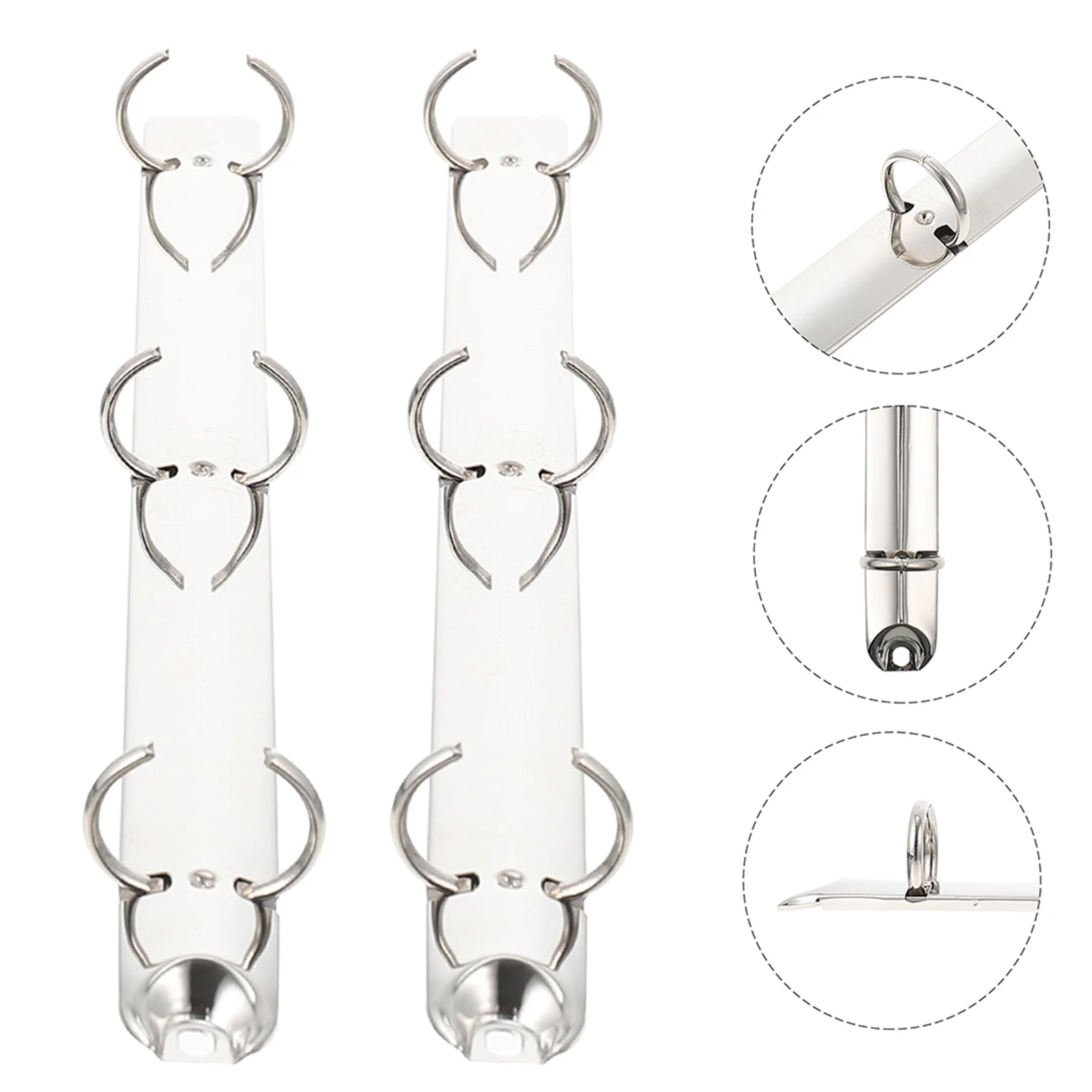 

2Pcs A4 Metal Binder Mechanism Loose Leaf 3 Rings Sturdy Binder Clips for Office School Notebook Project Organizer