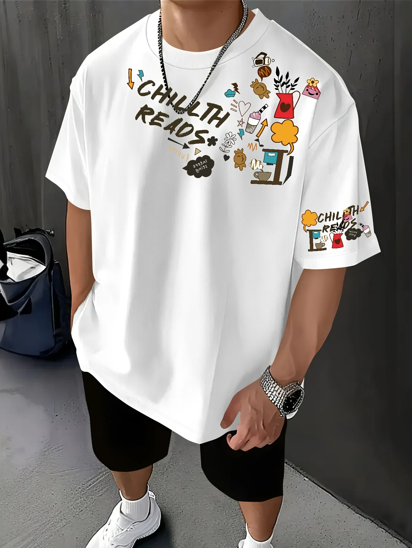 2026 Summer New Style Men's T-shirt - Street Casual Fashion Comfortable Soft Breathable Lightweight 3D Flower Pattern Print