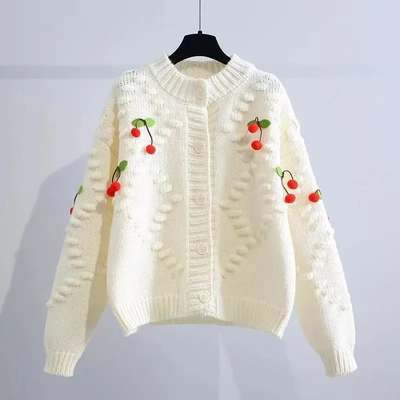 

Fashion Knitted Cardigan Women Clothes Spring Autumn High-End Long sleeve O-Neck Knitwear Sweater Outerwear Female Tops G3007