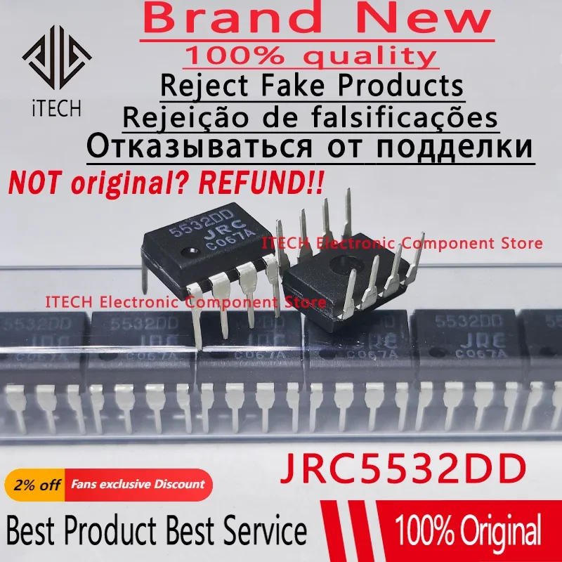 10pcs Original JRC5532DD Hifi Amplifier Accessories Double Channel Operational Amp JRC5532 IC Chip Op Amp 100% New and Genuine