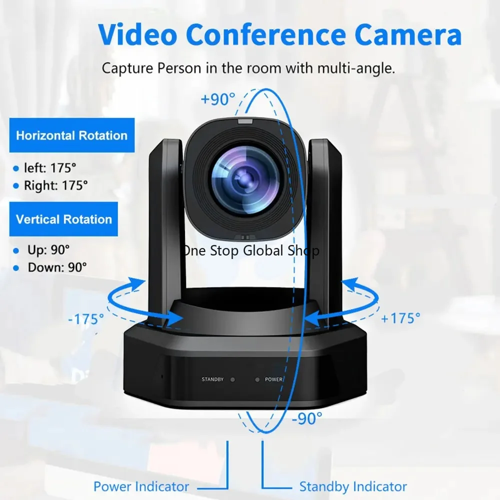 1080P/60fps Conference Video Camera 12/20/30x Zoom Ai Auto Tracking SDI Camera USB Outputs Support