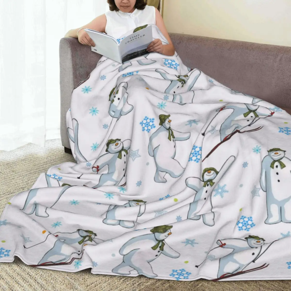 Throw Blanket The Snowman And The Snowdog Micro Fleece Blanket Four Sizes Retro Portable Suitable For Sofa Nice Gift