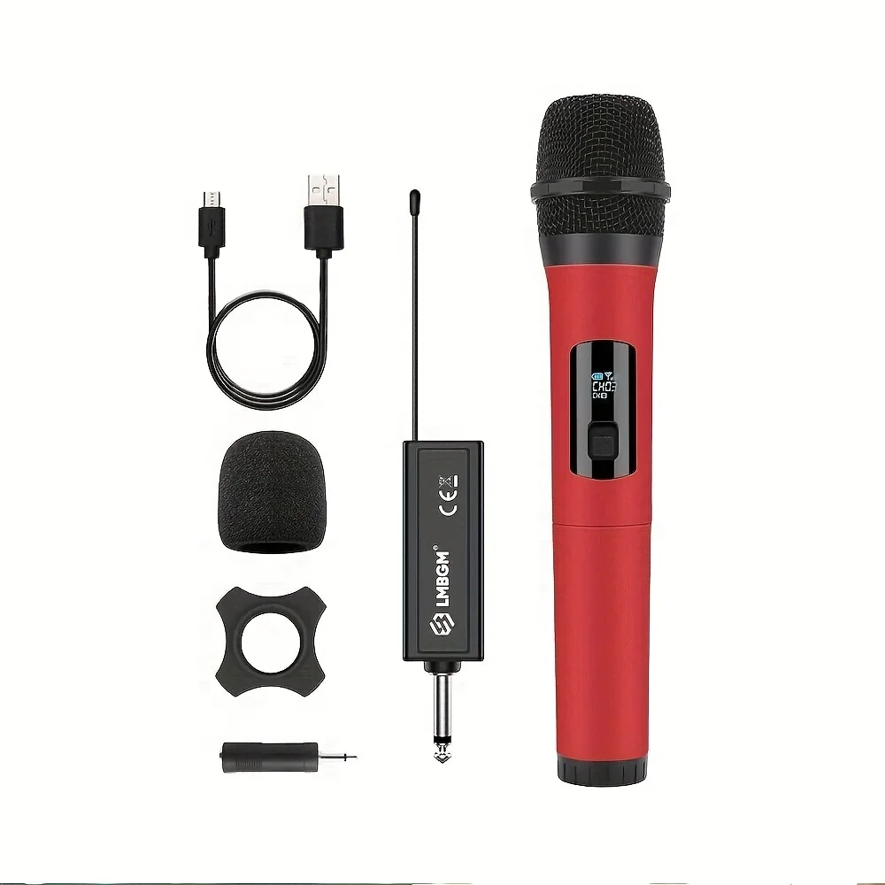 LMBGM-W2 Wireless Universal Dynamic Microphone Plug and Play 2 Channel Handheld Mic for Party Karaoke Conference Performance