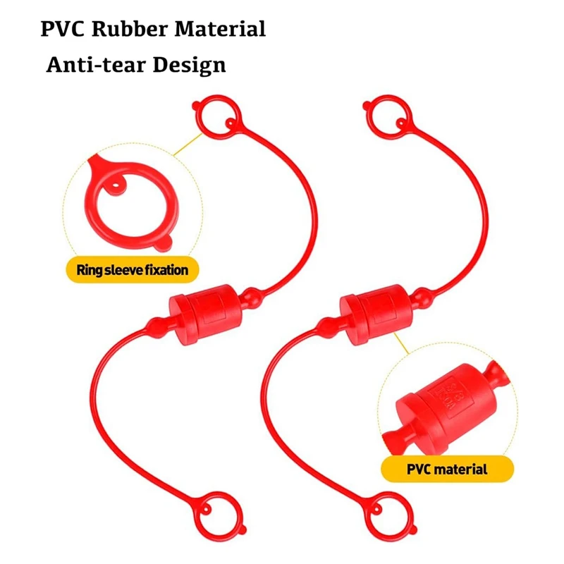 ISO-B 1/2 Hydraulic Quick Coupler Male Dust Cap and Female Plug Cover, Fits Hydraulic Quick Disconnects Coupler-A75P