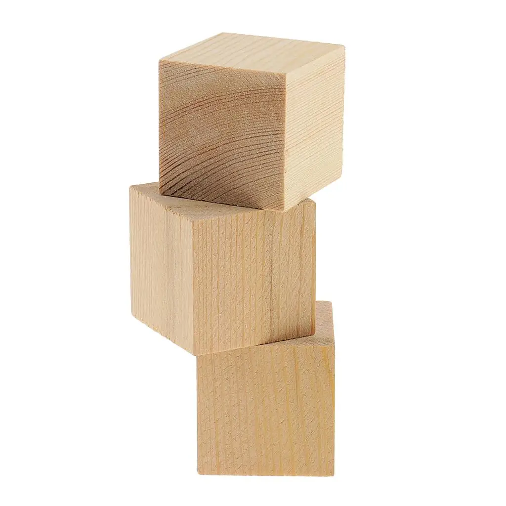 مكعبات خشبية - 15/20/35 مم - كتل خشبية مربعة صغيرة لمكعبات الصور والحرف اليدوية