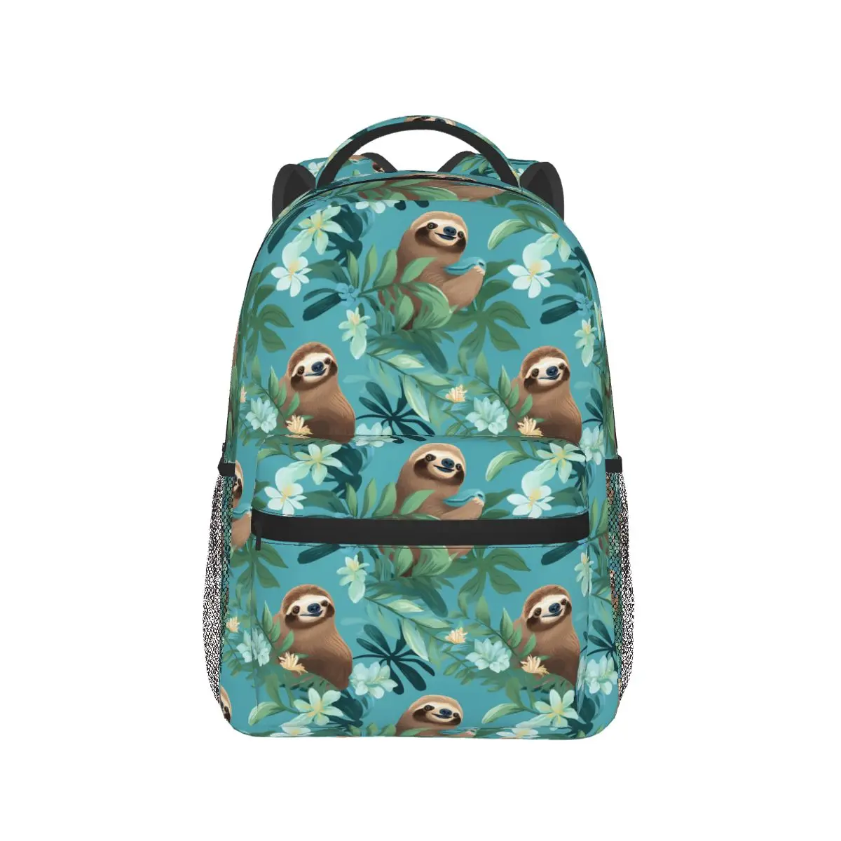 

Cute Sloth And Flowers Backpack Hot Sale Daypack Large Capacity Boys Girls BookBag School Bag Shoulder Bags for Men Women