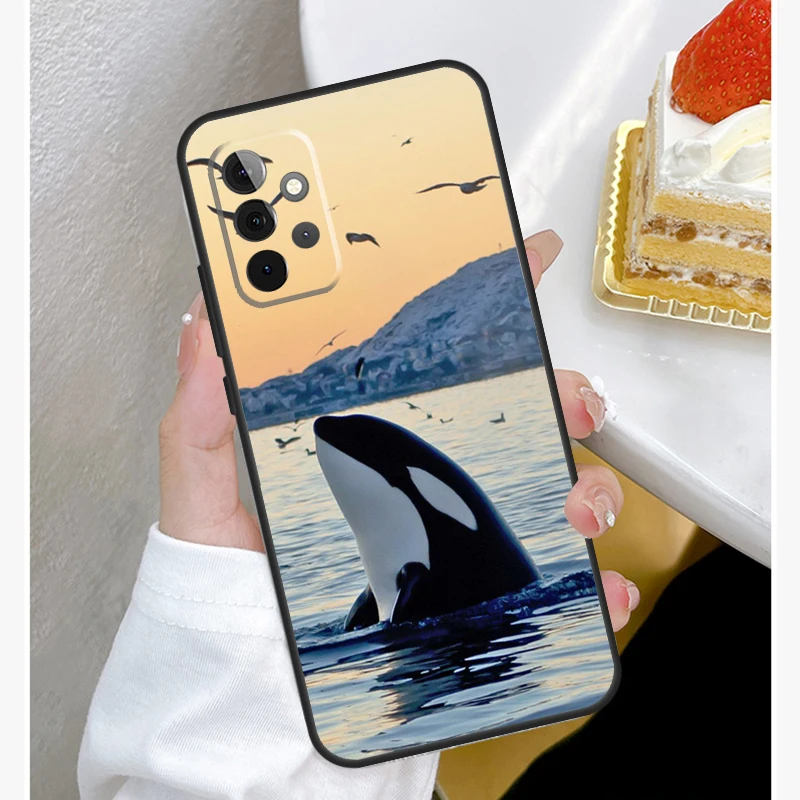 Custodia Killer Whale Orca per Samsung Galaxy A55 A35 A15 A14 A34 A54 A73 A53 A33 A23 A13 A12 A32 A52 A51 Cover