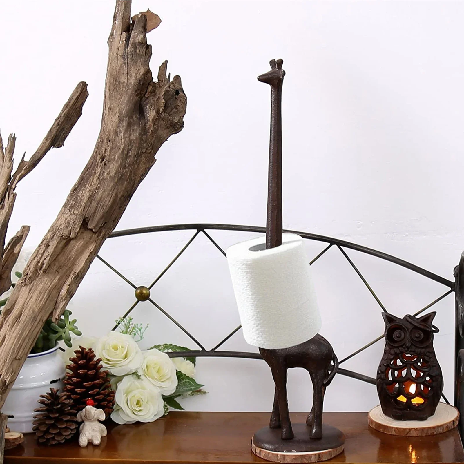 Porte-papier hygiénique décoratif en métal avec girafe, support de mouchoirs de salle de bain, support Chic pour la décoration de la maison