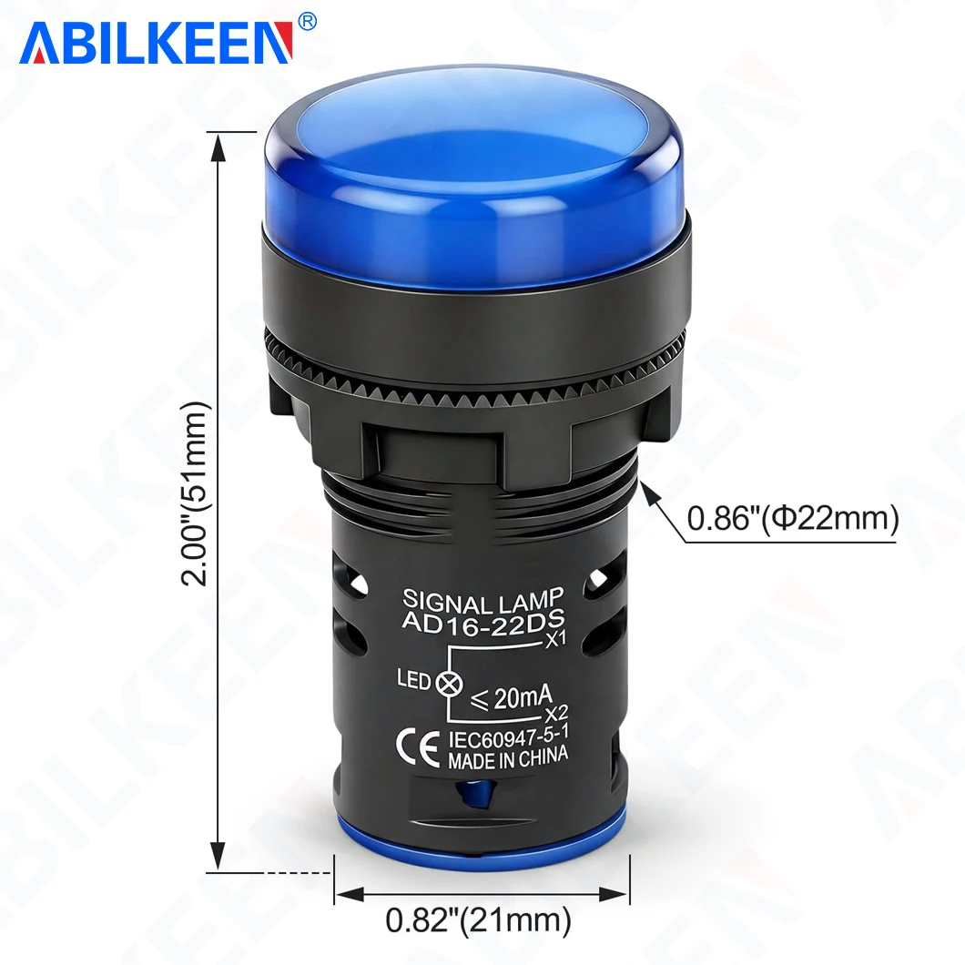 Светодиодный-индикатор-abilkeen-ad16-22ds-22-мм-ac-dc-12В-24В-110В-220В-380В-высокояркий-пластиковый-промышленный-сигнальный-пилотный-светильник