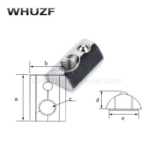 50/100PCS M3 M4 M5 M6 Roll in Spring T-nut with Ball for Aluminum Extrusion with Profile 2020 Series Aluminum Profile Groove 6