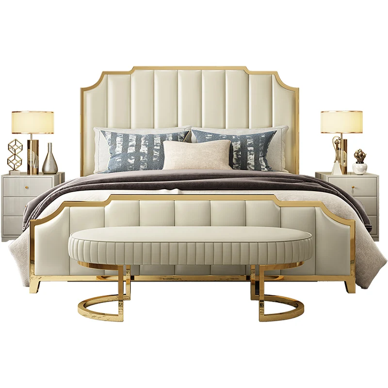 

@#Luxury Upholstered New Bed Design Modern Leather Bed