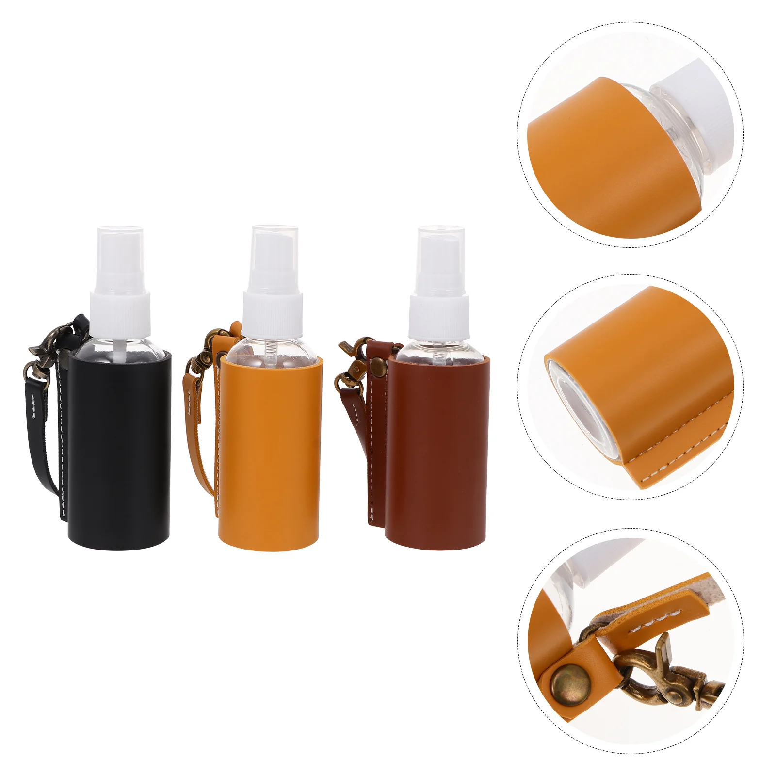 

3 Pcs Travel Hand Spray Bottle Skin with Holder Empty Keychain Handwashing Fluid Refillable Bottles