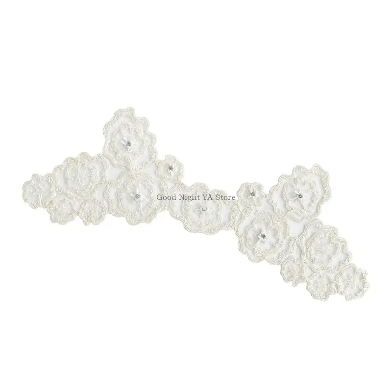 Glinsterende lovertjes mesh naaien op stof applique borduurwerk bloempatches voor ambachtelijke project mode kledingstuk