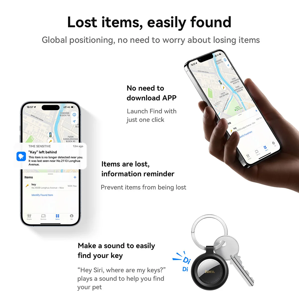 HOCO E100 Anti Lost อุปกรณ์สําหรับ Apple ค้นหา App ของฉันระบบ IOS GPS Globla Locator MIni Tracker สําหรับรถสัตว์เลี้ยงพวงกุญแจกระเป๋าสตางค์ Finder