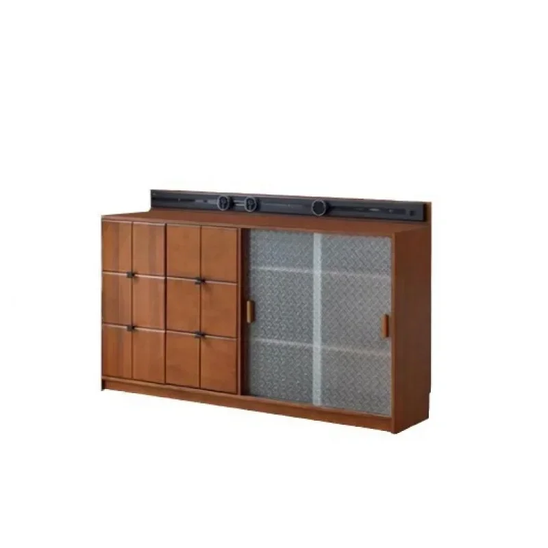 

Vintage solid wood coffee cabinet French side cabinet closet tea cabinet living room bucket wall locker long