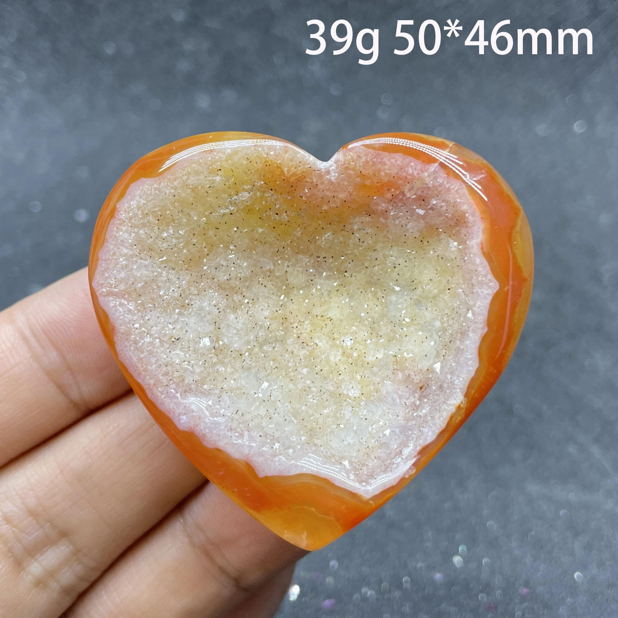 Natural Colorful Red Agate Geode Heart Polished Crystal Cluster Carnelian Druzy Quartz Rock Decoration Stone Healing Reiki