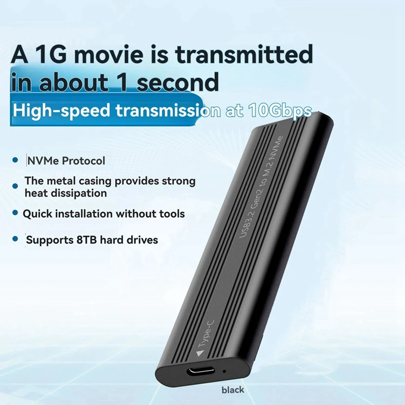 Super Sale M.2 NVME PCIe SSD Case USB Type C 10Gbps External Enclosure Hard Disk Box for PCI-E M2 SSD Holder