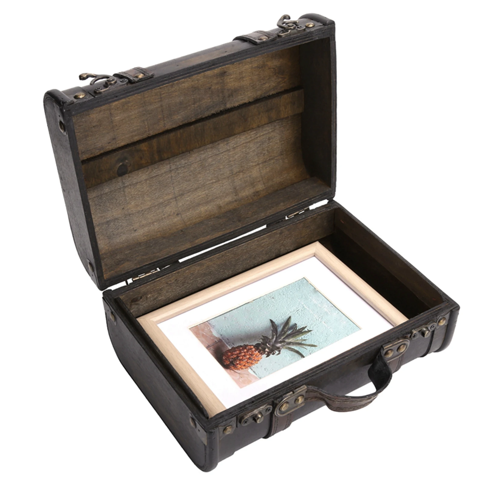 ZK40 Retro Suitcase Wooden Storage Box Studio Decoration Window Display Photography Props Suitcase