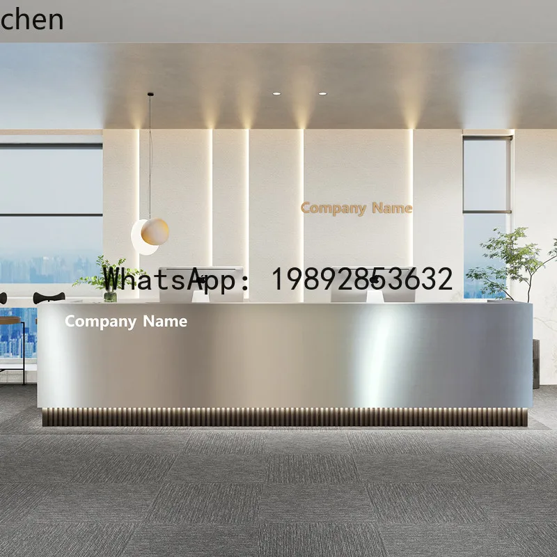 

X7 Reception Desk Simple Stainless Steel Reception Cashier Hotel Club Bar Table