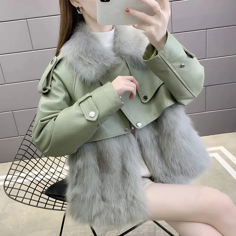 Winter Warm Thicken Fur Coat Women\'S Fashion Short Coat 2024 Women Loose Fox Fur Plush Coat Female Winter Jacket Fur Coat