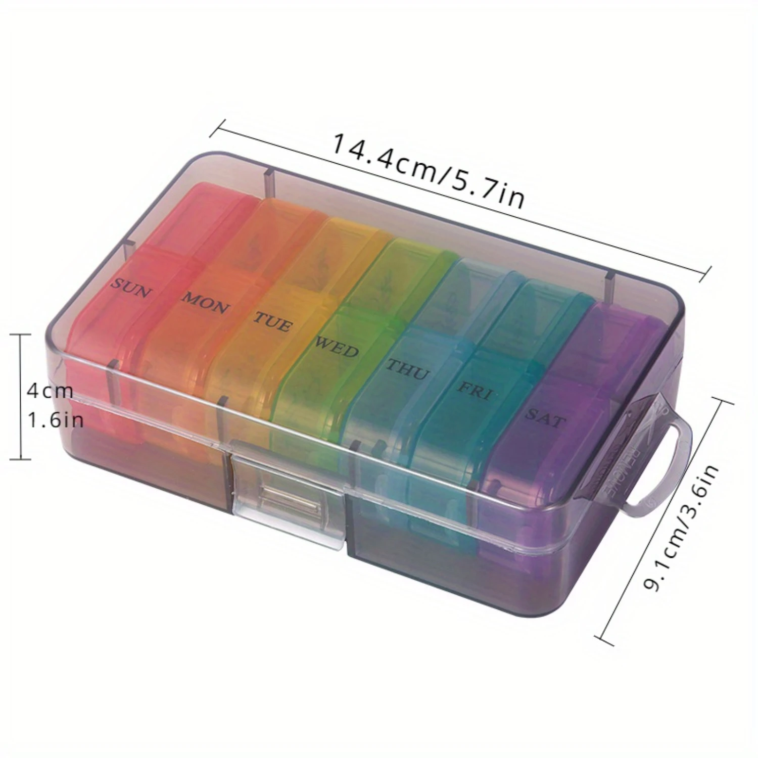 Portable Medicine Box 7 Days 14 Grids Small Medicine Box Medicine Classification Box Travel Medicine  Box