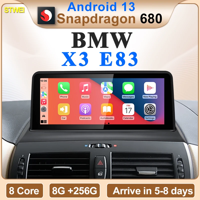 2024 New ID6 ID7 ID8 Android 13 Qualcomm680 Snapdragon6225 8GB 256GB 10.25inch For BMWX3 E83 GPS Navigation Car CarPlay AUTO