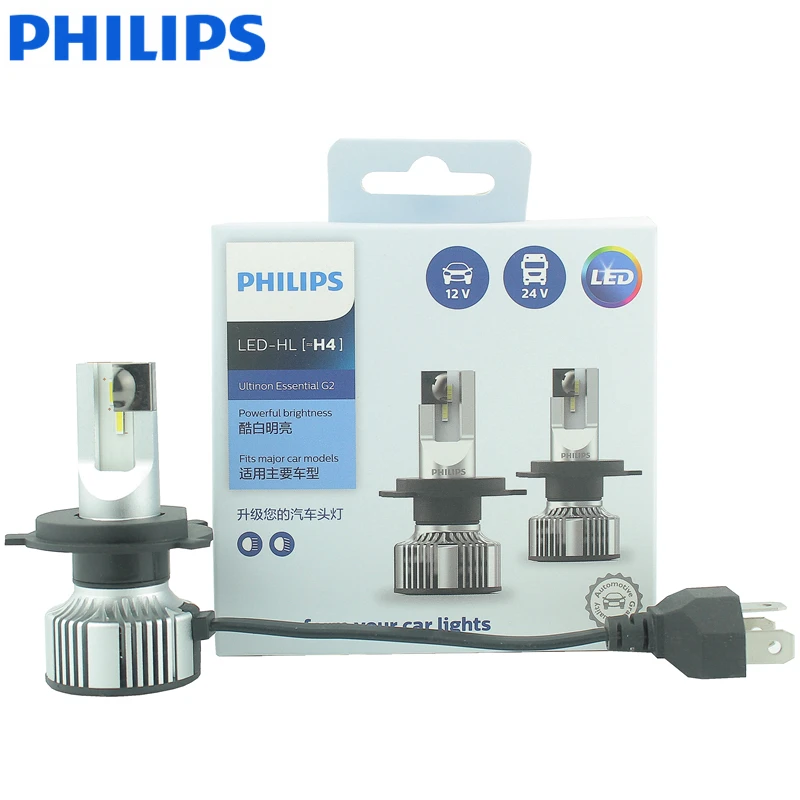 Philips Ultinon Essential G2 LED H4 Car Headlight  Auto Retrofit High Low Beam 6500K White Lamps