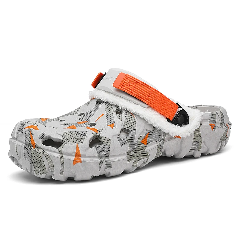 Neue Herren-Winterhausschuhe, bequeme warme Hausschuhe, abnehmbare Sommersandalen, lässige rutschfeste Plüsch-Fellhausschuhe für Herren – Detail 3