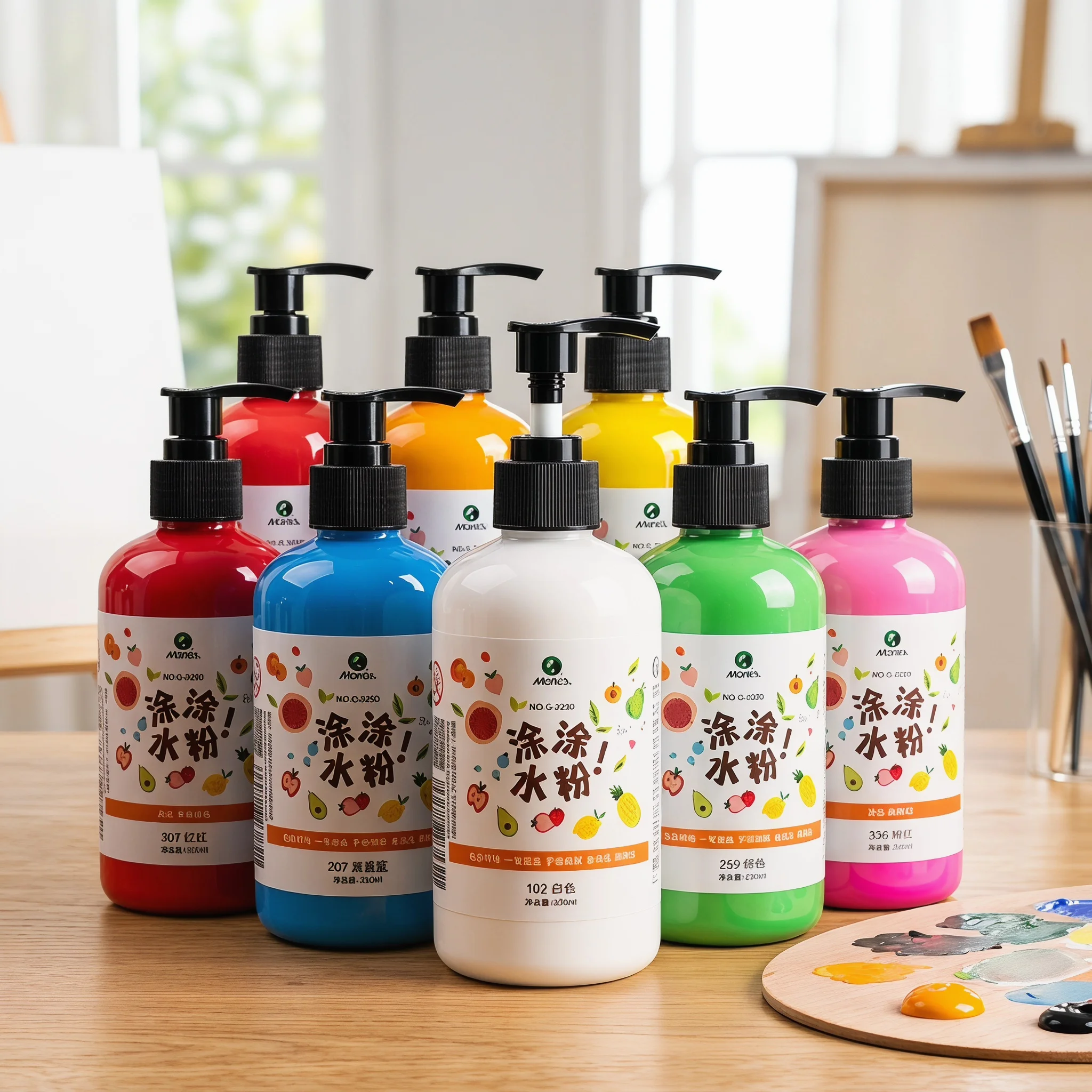 Marie's Water-soluble Gouache Paint, 250ml Large Bottle, 24 Colors Available, Easy Dilution, Bright Color for Students Daily