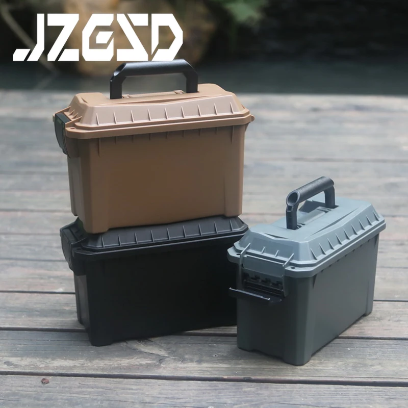 Ammo Storage Box Tactical Lightweight Sealed Safety Equipment Storage Box Outdoors ABS Plastic Waterproof Toolbox