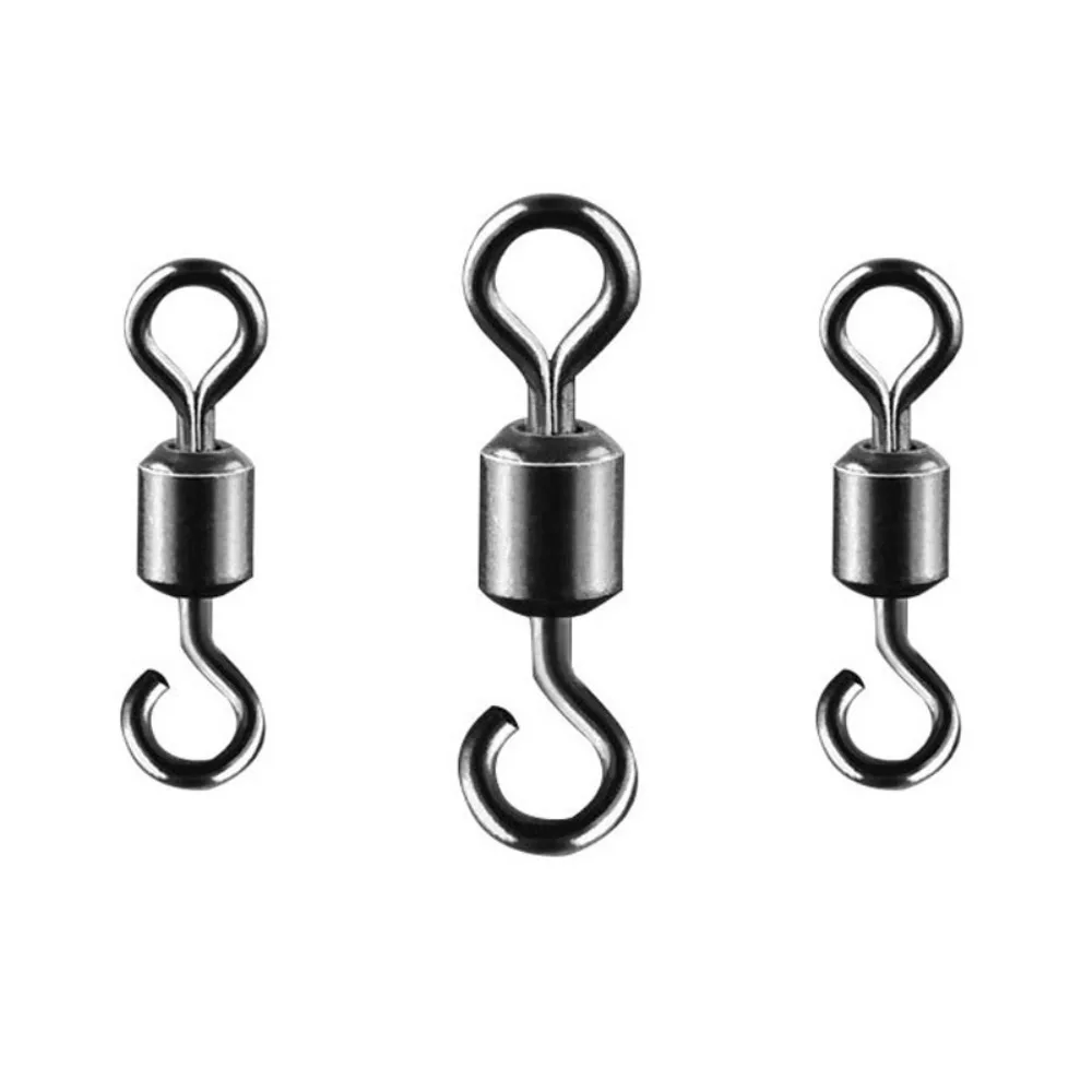 50Pcs Opening 8 Shape Swivel Fishing Connector Quality Stainless Steel Fishing Rolling Swivel Connector Fishing Tackle