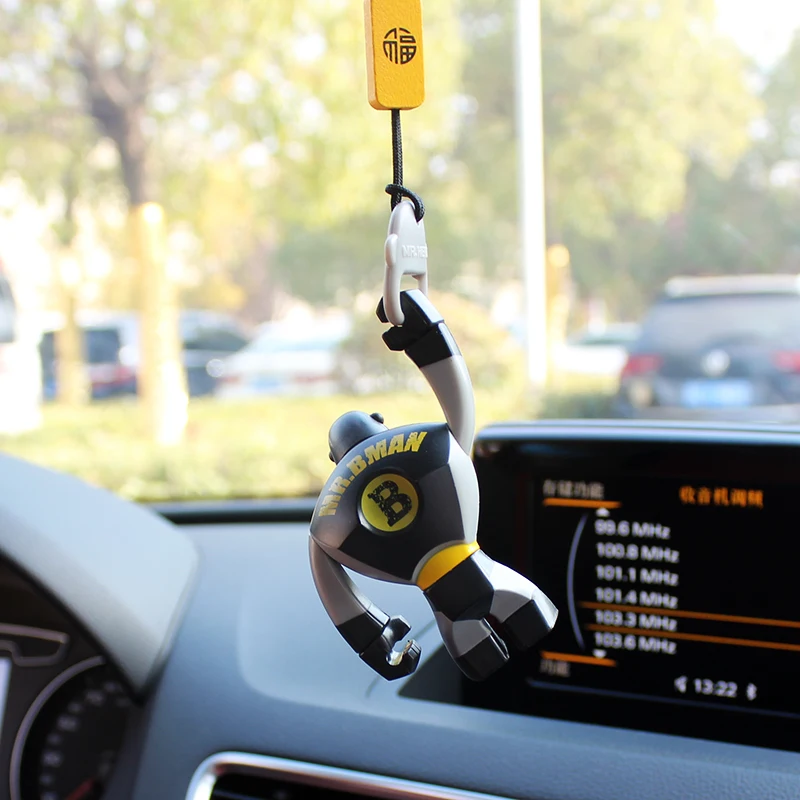 Cool DC Batman Superman male and female car rearview mirror new creative anime cartoon figure model stylish decorative pendant