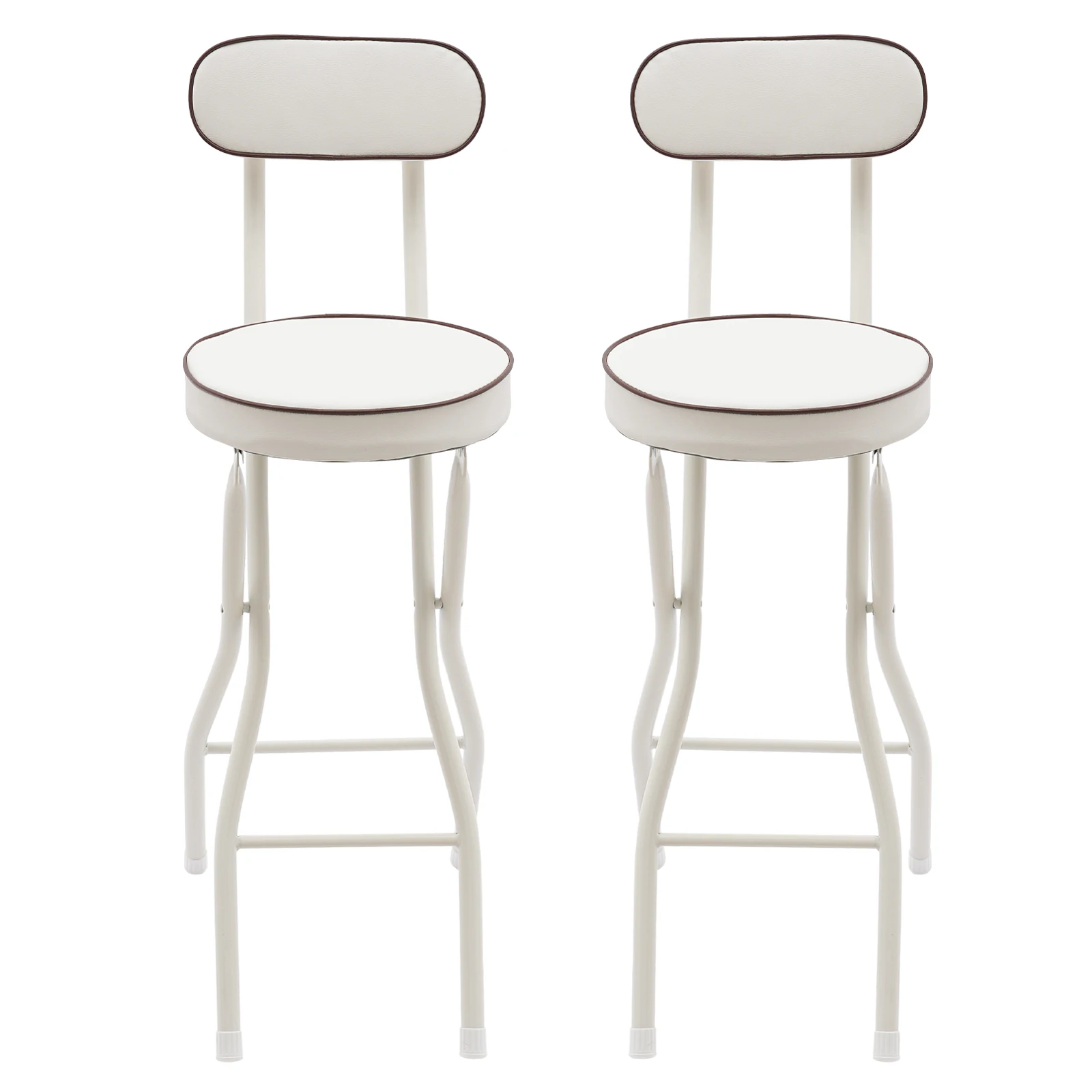 

2PCS Bar Stool Foldable Bar Stool High Chair Set PU Cushion for Kitchen Counter Camping