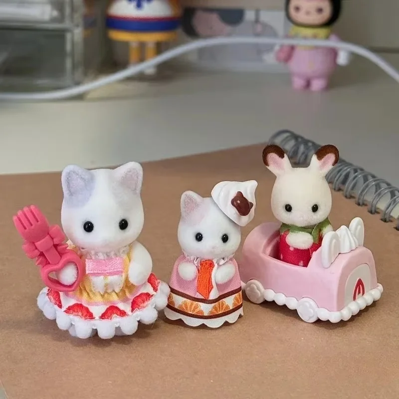 New Arrival Designated Style Sylvanian Families Dollhouse New Baby Cake Gathering Girls Flocking Dolls Decoration Birthday Gifts