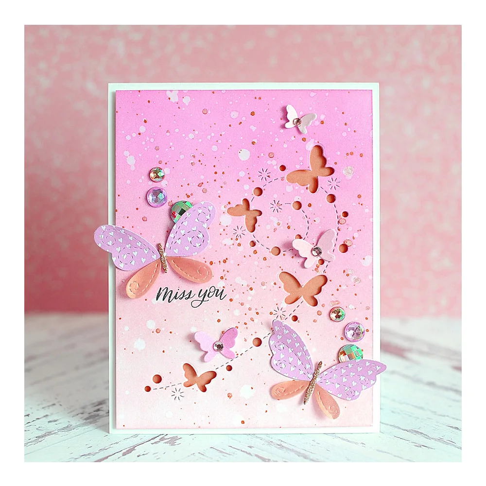 Butterfly Frame Scrapbooking Shake Metal Cutting Dies Stamp Craft Paper Die Cut New 2024 DIY Christmas Card Making Decoration