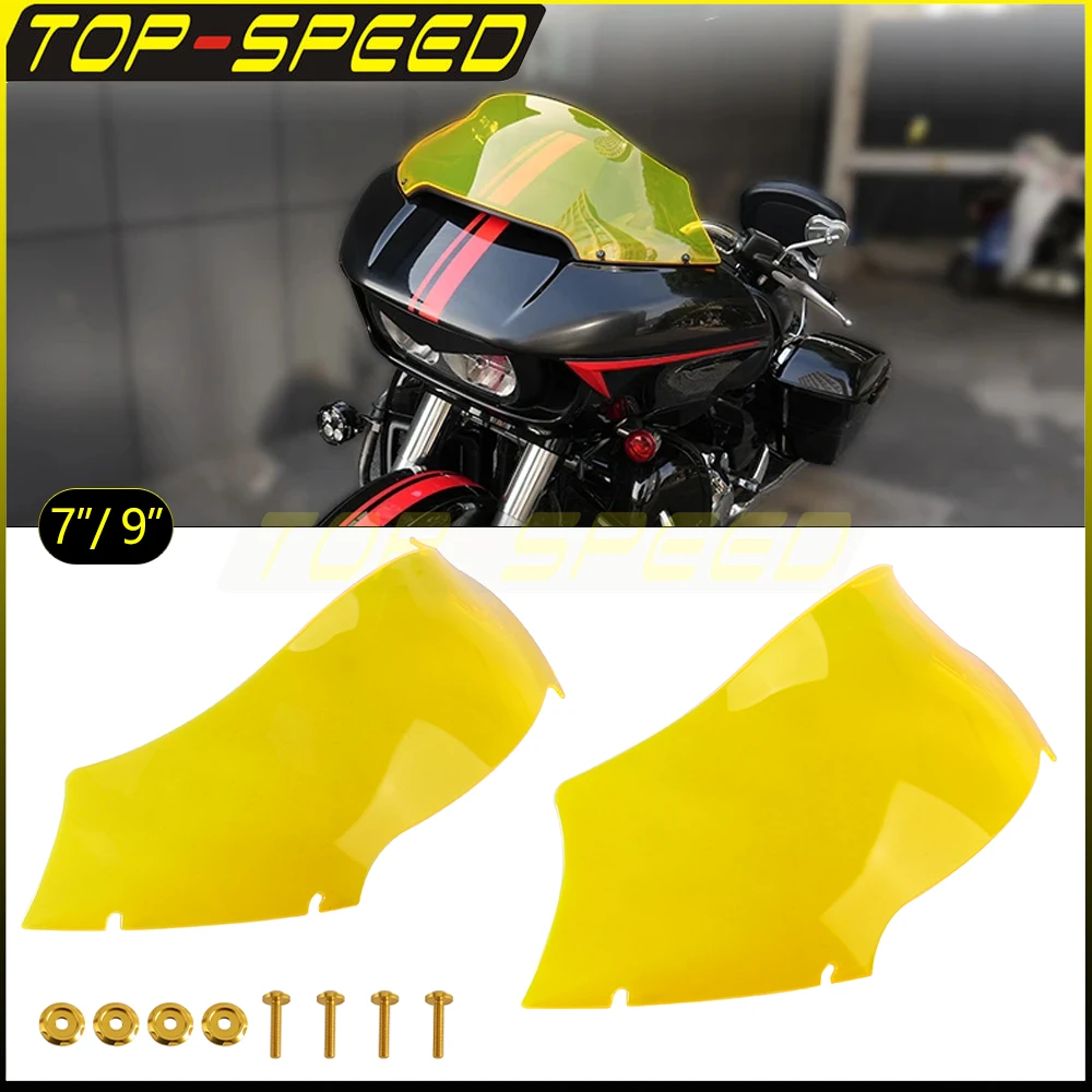 

For Harley Touring Road Glide FLTRX 2015-2023 Motorcycle 7"/ 9" Front Windshield Wind Windscreen Deflector Cover Plate W/ Screw